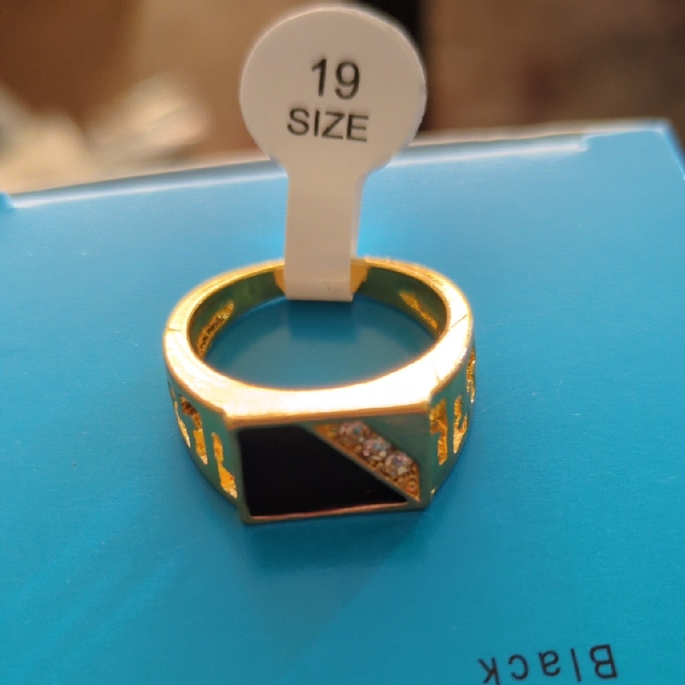 Gold and Black Geometric Ring